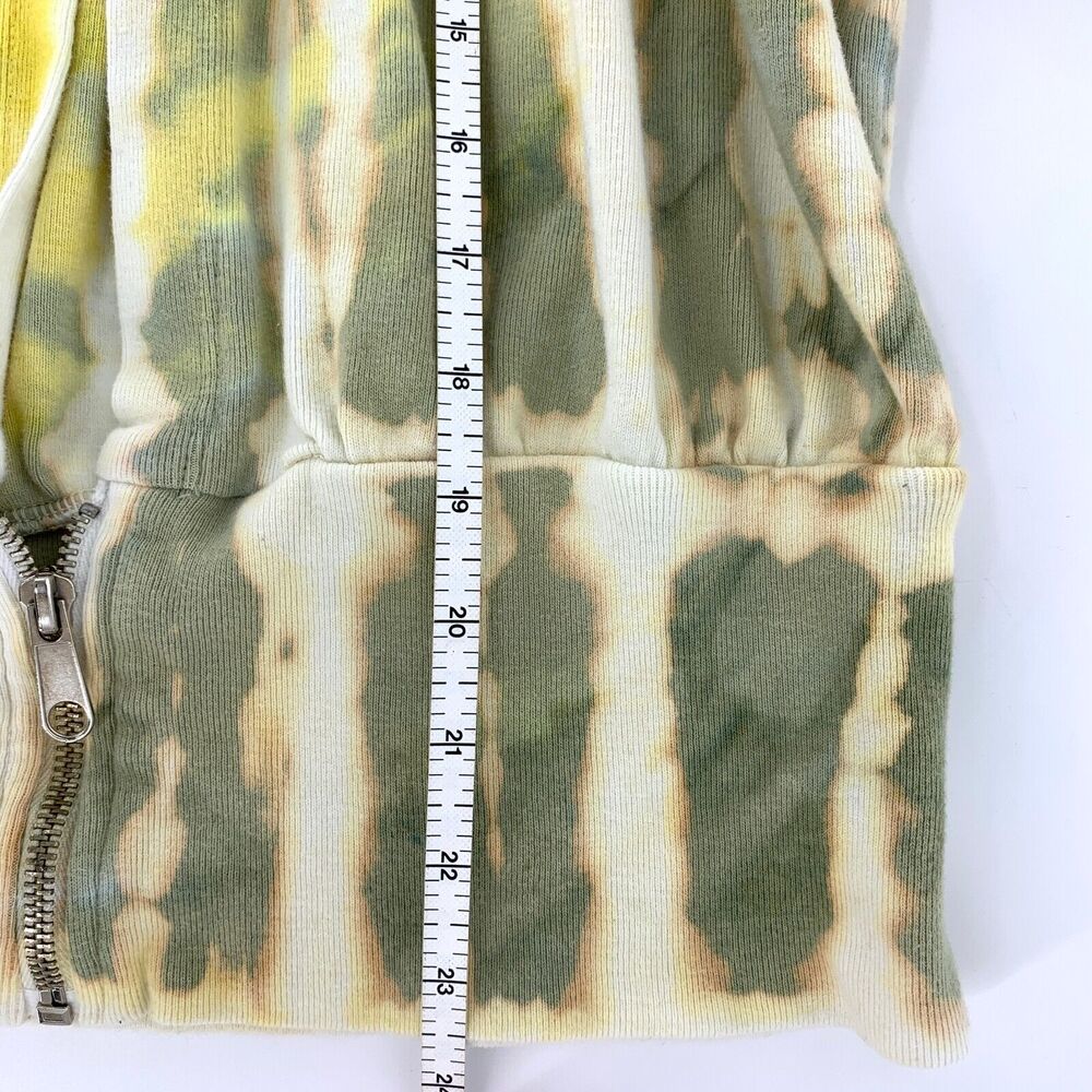 Barbara Lesser Fibers Tie Dye T Shirt Hoodie Low Zip Front XL - Picture 6 of 9